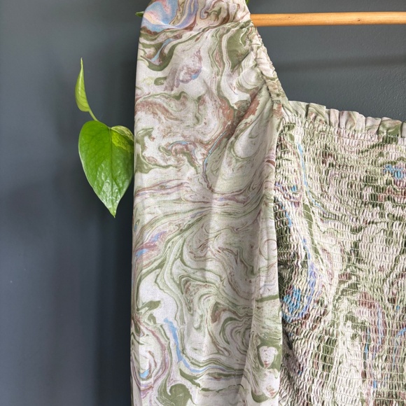 Aritzia Wilfred Tempest long sleeve smocked mini dress XS - Picture 2 of 6